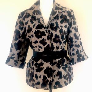 Lafayette 148 Women’s Leopard Wool Jacket, Size 4. Brown/Black. EUC.